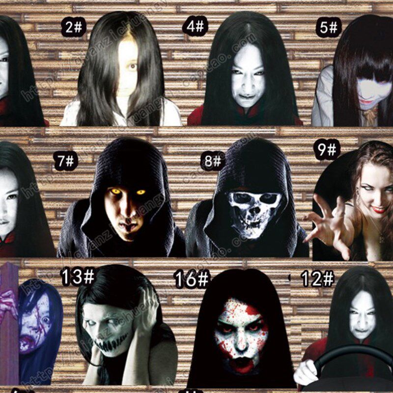 反光新款人物车贴仿真女魔鬼贞子个性汽车后挡玻璃贴纸吓唬远光灯