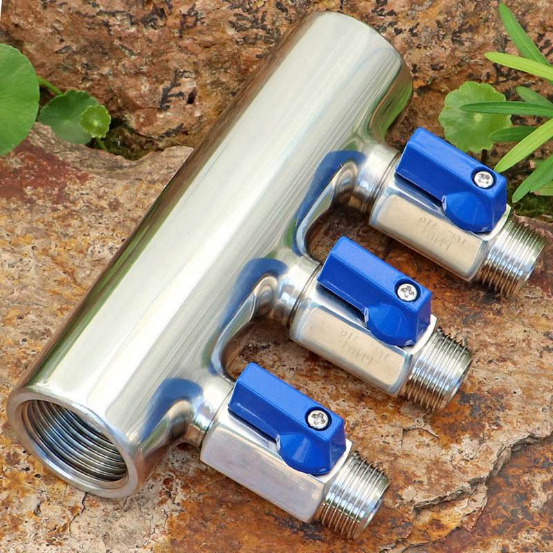 一寸内丝四分外丝黄铜不锈钢球阀开关分集水器三通四通多通分水器