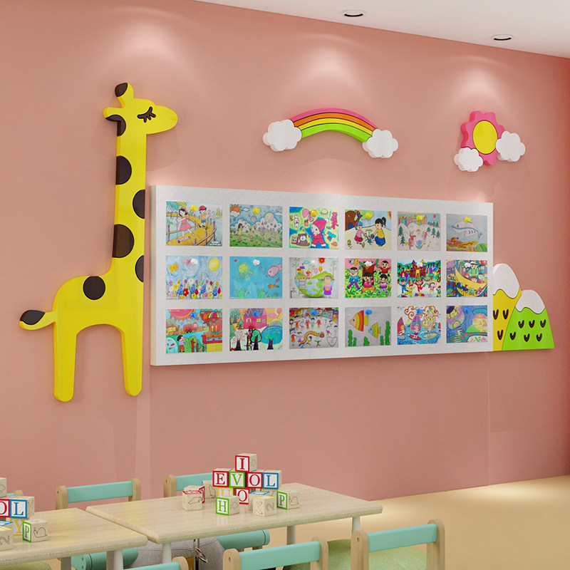 幼儿园墙面装饰环境创意材料主题托管班文化毛毡贴画美术教室布置