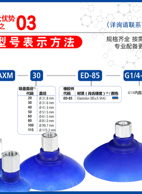 原装进口真空吸盘机械手SAXM-20/30/40/50/60/80/100/115工业吸盘