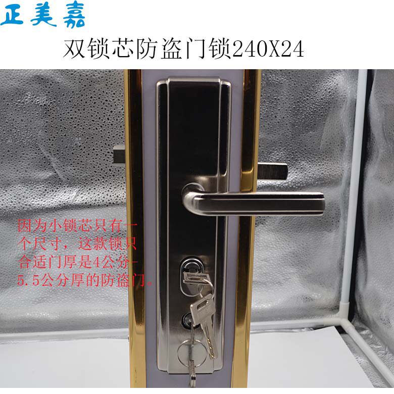 20钥2双锁芯双人管理锁具危险品库防盗门匙4把X24锁体2个锁芯把手