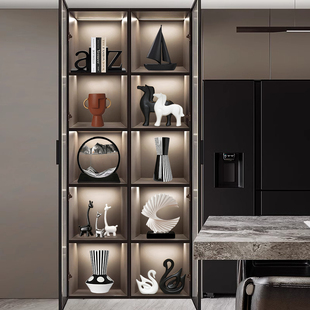 创意酒柜装饰品摆件家居客厅电视柜餐边柜高端大气玻璃展示柜装饰