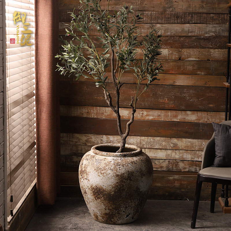 陶瓷大缸粗陶泥手工大圆坛水缸陶泥大花盆鱼缸落地摆件庭院园林,家居饰品,花瓶,淘宝优惠券,粉丝福利购,淘宝优惠卷
