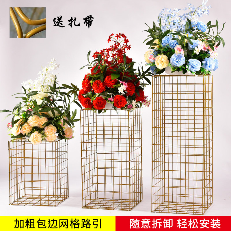 婚庆道具新款网格路引方框铁艺路引气球几何路引婚庆路引中式路引