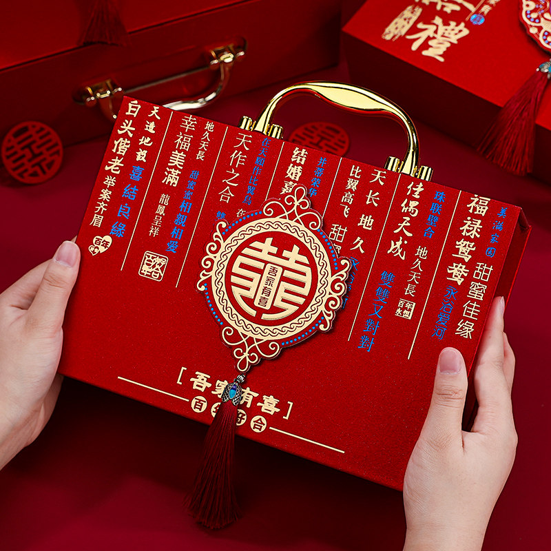 结婚大号礼金箱婚礼提亲彩礼钱盒子10万20万元红包创意订婚聘礼盒