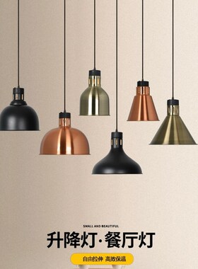 加热保温灯升降吊灯餐厅饭店灯带开关超市干货烤菜肉灯悬停伸缩线