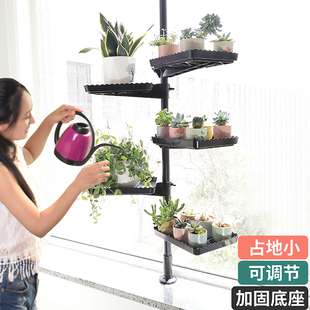 飘窗花架顶天立地多层室内阳台省空间绿萝多肉花盆架窗台花架子