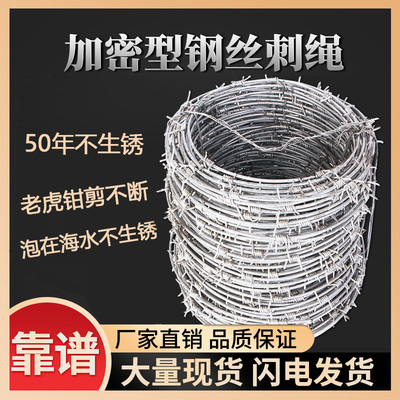 防锈钢丝刺绳铁丝网围栏刺铁丝铁蒺藜隔离护栏网围墙防爬刺防盗刺