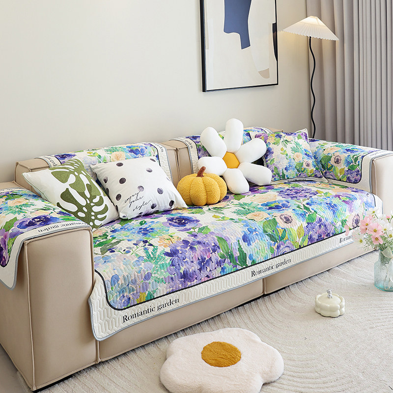 枕西湖夏季乳胶凉席沙发垫四季通用防滑冰丝皮沙发巾田园花卉套罩,居家布艺,沙发垫,淘宝优惠券,粉丝福利购,淘宝优惠卷
