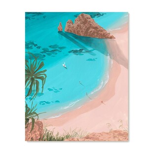 【特惠捡漏】插画Yukiko Noritake复刻艺术版画海边风景装饰画芯