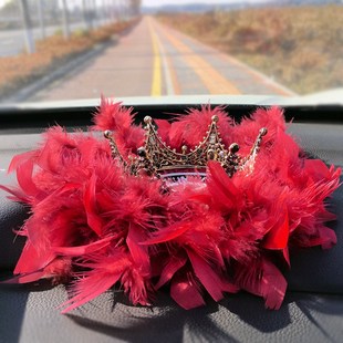 双层款 饰女 梦幻泡泡汽车车载红色羽毛防滑垫仪表台摆件垫子用品装