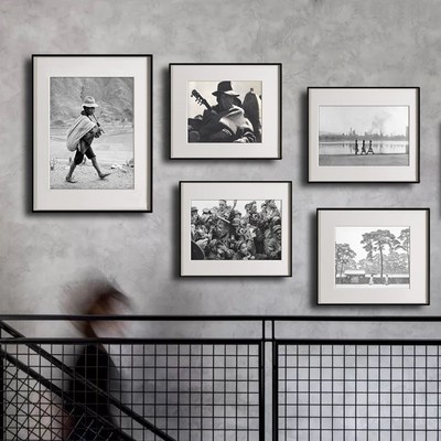 Werner Bischof经典复古黑白摄影艺术挂画客厅餐厅多张组合装饰画