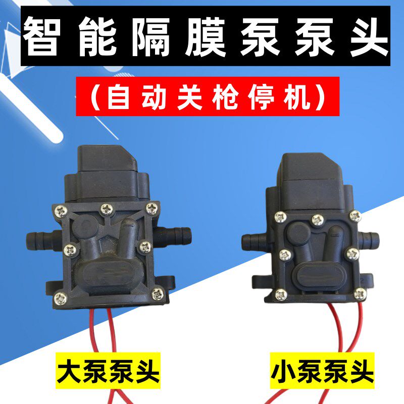 智能电动喷雾器水泵头隔膜泵高压洗车压力泵打药机配件家电清洗机