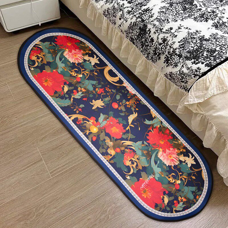 Racekish花海悠悠家用防滑床边毯3款家居卧室椭圆地毯客厅床尾毯,居家布艺,床边毯,淘宝优惠券,粉丝福利购,淘宝优惠卷