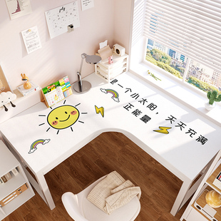 转角书桌垫定制拐角L型弧形工位桌布学生学习课桌保护写字台面垫