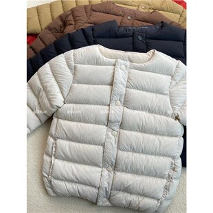 2026新款犹家豆腐块校服儿童男女童圆领保暖内胆长袖羽绒