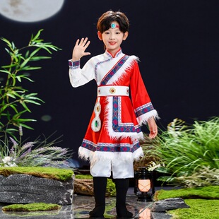 2026新款儿童藏族服装少数民族演出服男女藏袍女童服装舞蹈民