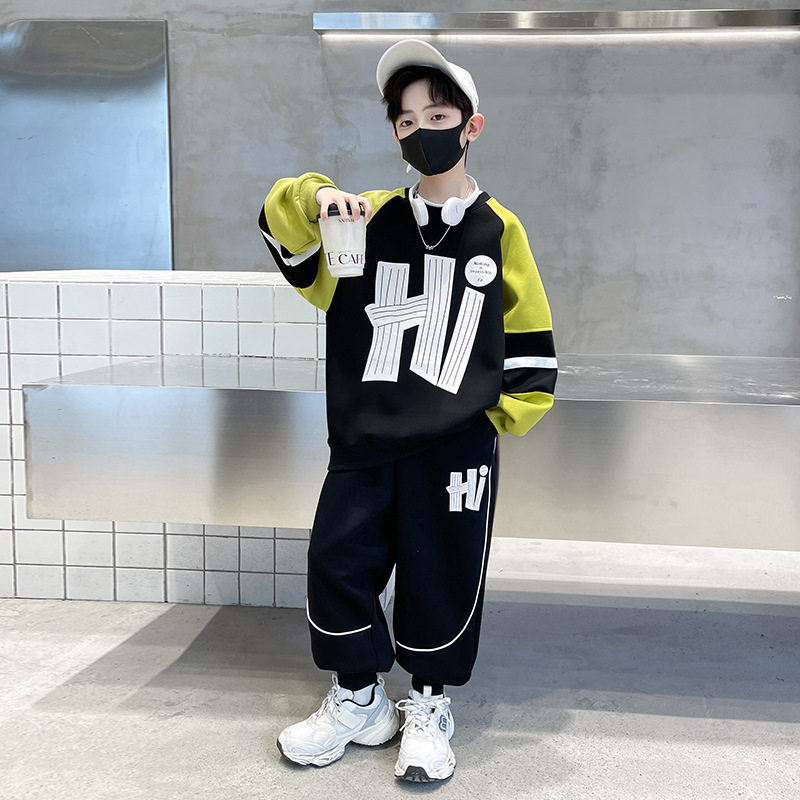 2026新款儿童装男童春装套装春秋款卫衣大童加绒运动帅气春季