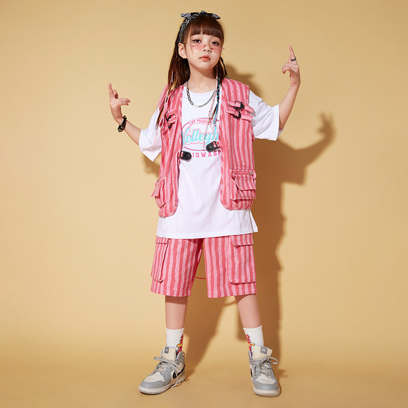 2026新款街舞儿童潮服酷帅夏季男女童架子鼓演出服套装少儿hip