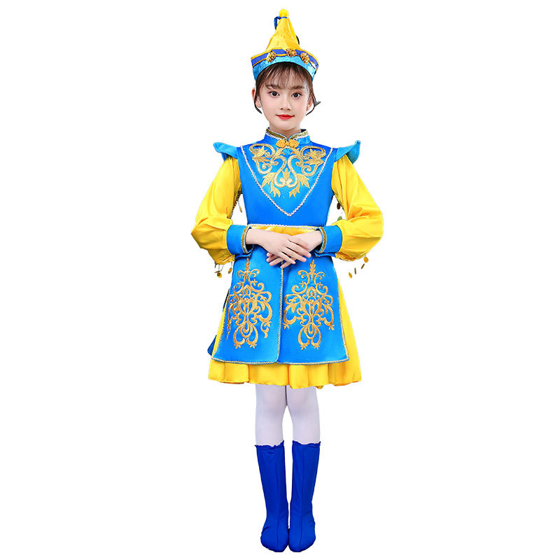 2026新款元旦儿童蒙古演出服筷子舞马蹄哒哒表演服女童草原小骏马
