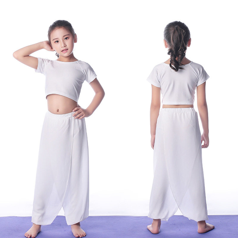 2026新款六一儿童舞蹈服亲子瑜伽服套装女童白色演出服少儿练功服