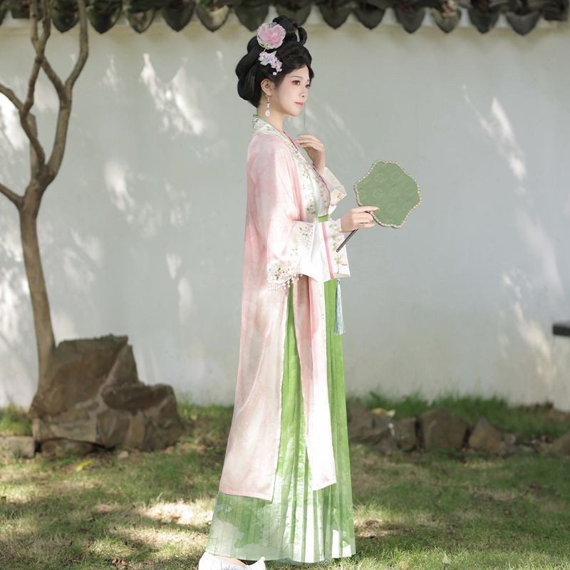 2026新款原创春夏采花归女仙气国风宋制对襟汉服重工刺绣全套日常