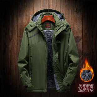 2025新款 加绒加厚情侣登山服 ebay独立站户外冲锋衣男冬季