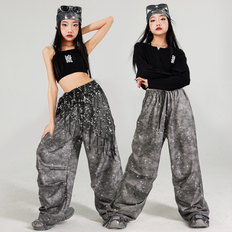 2026新款女童爵士舞服装少儿jazz练功服背心儿童街舞演出服女