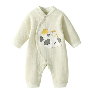 2026新款贝肽斯婴儿衣服秋冬装薄夹棉连体衣打底外出新生幼儿