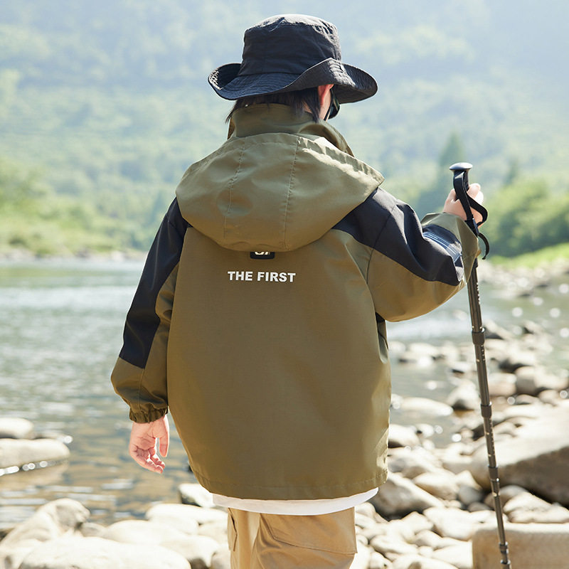 2025新款男童拼色三合一户外冲锋衣春季中大童字母大口袋连帽,童装/婴儿装/亲子装,儿童滑雪服,淘宝优惠券,粉丝福利购,淘宝优惠卷