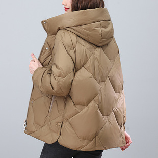 2026新款妈妈羽绒服冬季中长款宽松洋气轻薄女士冬装连帽保暖