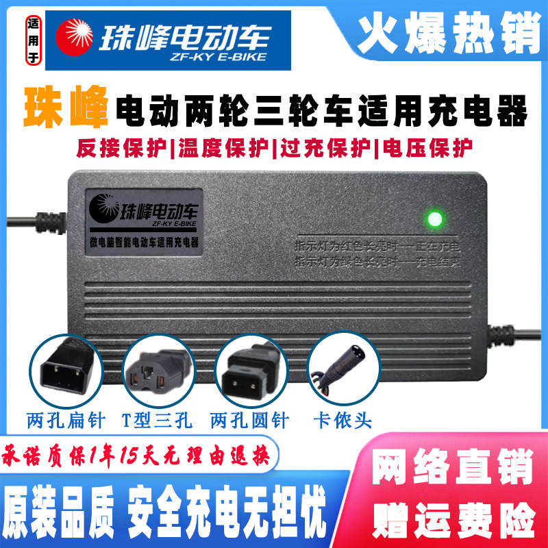 珠峰电动车电瓶充电器48V20AH60V40A72伏50AH80V96V108V32AH两孔