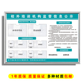 校外培训机构监督信息公示栏办学依法执业培训教师资质上墙展示框