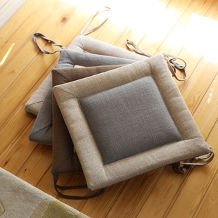 椅垫亚麻餐椅长方形短毛绒方凳圆凳坐垫防滑座套加高酒店时尚碎花