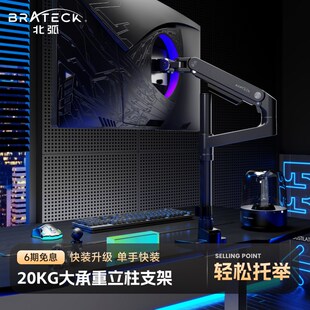 北弧立柱电脑显示器支架悬臂20KG承重屏幕底座vesa机械臂E680P
