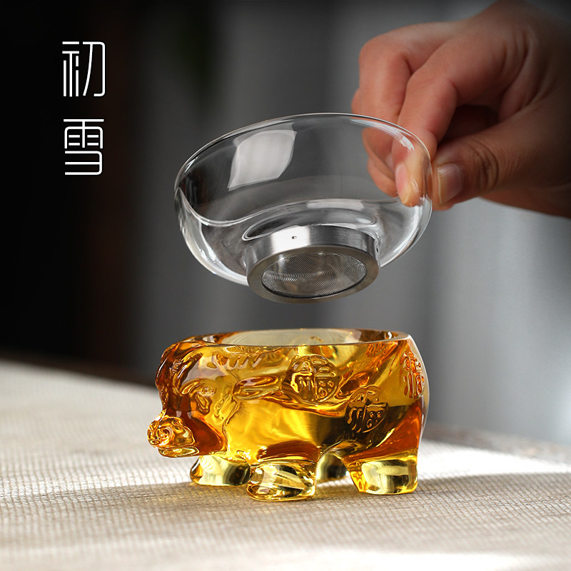 玻璃茶漏架托茶滤器不锈钢创意功夫茶具配件茶叶过滤网泡茶过滤器
