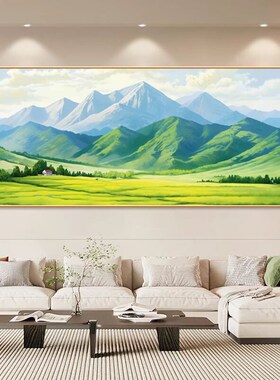 青山图客厅沙发背景墙壁画无水靠山图装饰画巨人山风景挂画山水画