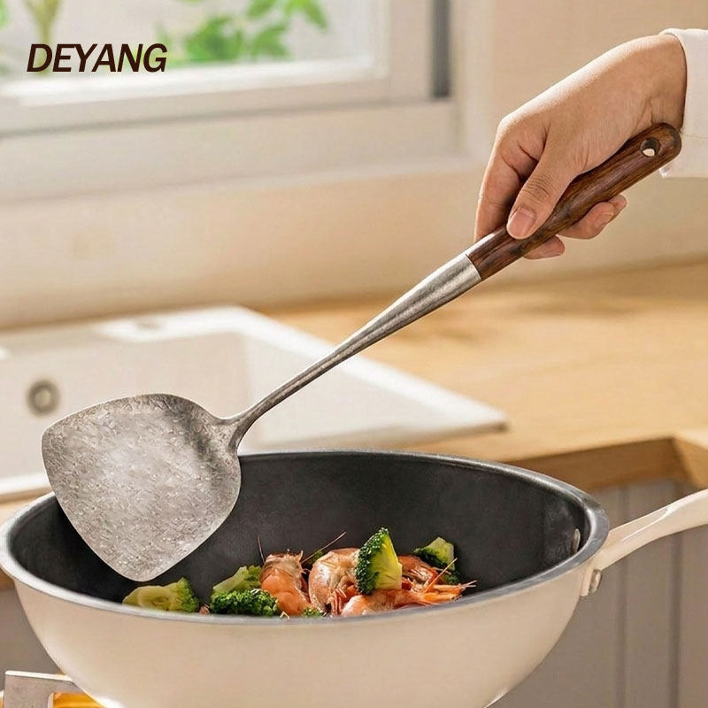 DEYANG纯钛结晶花梨木手柄防烫锅铲炒菜铲子抗菌防霉耐用厨房用具