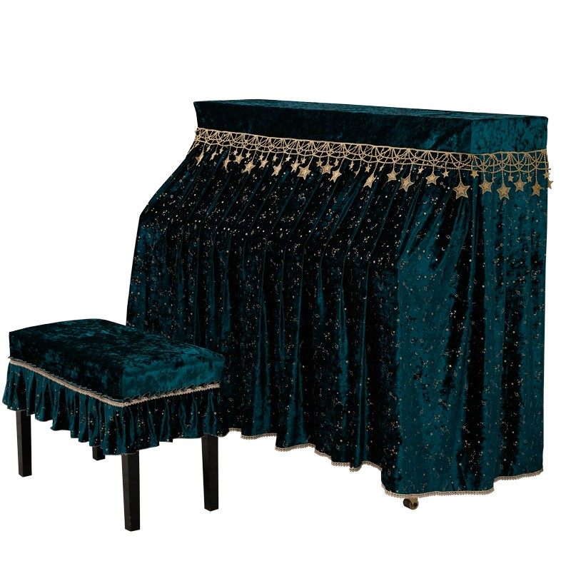 欧式钢琴罩半罩防尘罩全罩高档奢华墨绿黑色丝绒烫金琴披盖布凳套,居家布艺,钢琴罩,淘宝优惠券,粉丝福利购,淘宝优惠卷