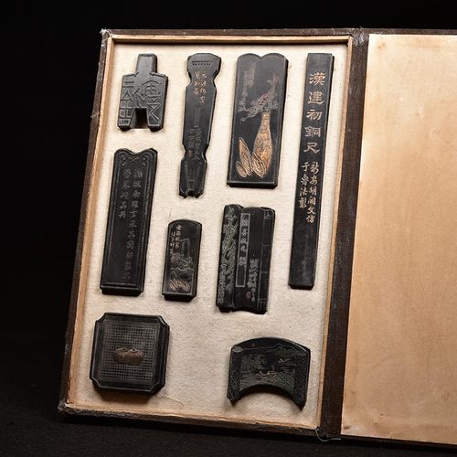 珍藏套装 1985年制 清代老墨版 礼品款《琴棋书画》曹素功收藏老