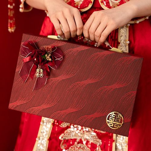 糊涂娘娘彩礼钱盒子结婚礼金盒提亲定亲聘礼盒陪嫁彩礼盒订婚用品