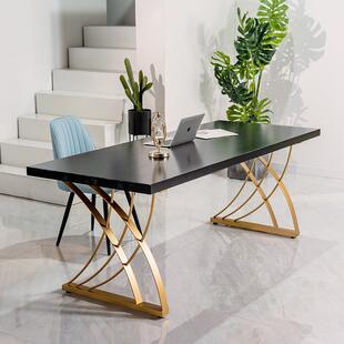 轻奢网红实木会议桌长桌简约洽谈接待内贸书桌工作电脑办公桌椅