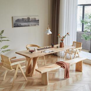 日式风白蜡木原木茶桌原木大板茶几韩式创意茶台民宿实木悬浮茶台