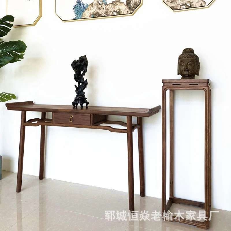 简约老榆木中式供桌案台供台条几仿古玄关桌端景案台窄长条几桌子