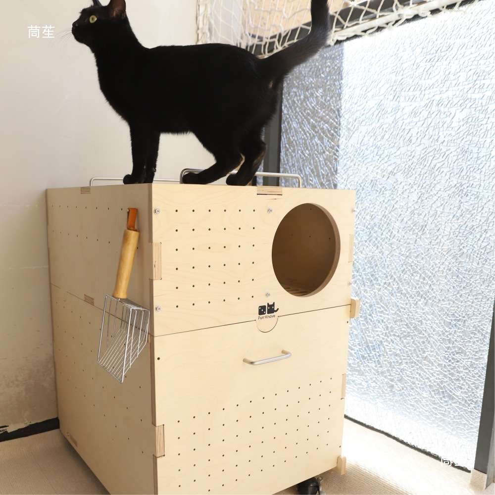 猫厕所防臭半封闭式猫砂盆顶入式走廊式防外溅海洋板双层猫砂箱