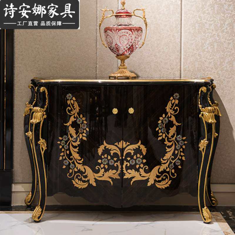 欧式玄关柜新古典入户门厅柜轻奢进门隔断柜客厅装饰柜简欧餐边柜