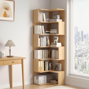 实木角柜书柜书架落地置物收纳架L型花架墙角柜边角家用客厅