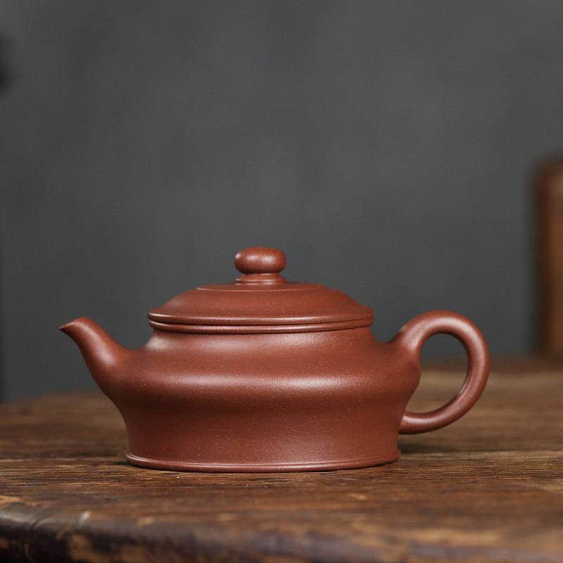 原矿宜兴紫砂壶传统泡茶壶底槽清笑樱壶虚扁壶家用泡茶壶茶具