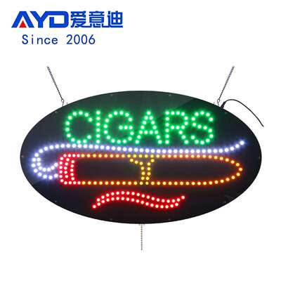 38*68.5CM椭圆亚克力LED标识牌LED招牌电子指示牌LED CIGARS SIGN