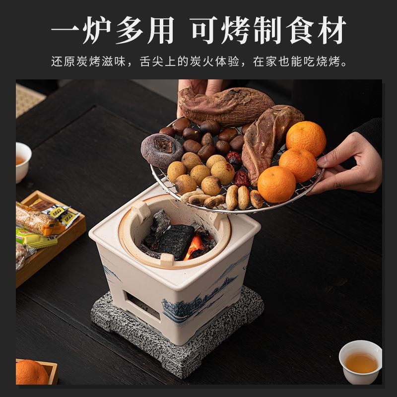 苏打釉碳炉煮茶器清逸古法陶瓷碗泡茶器煮茶碗围炉炭炉电陶炉套装